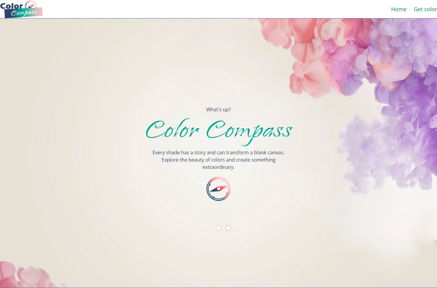 Color Compass landing page introducing color exploration