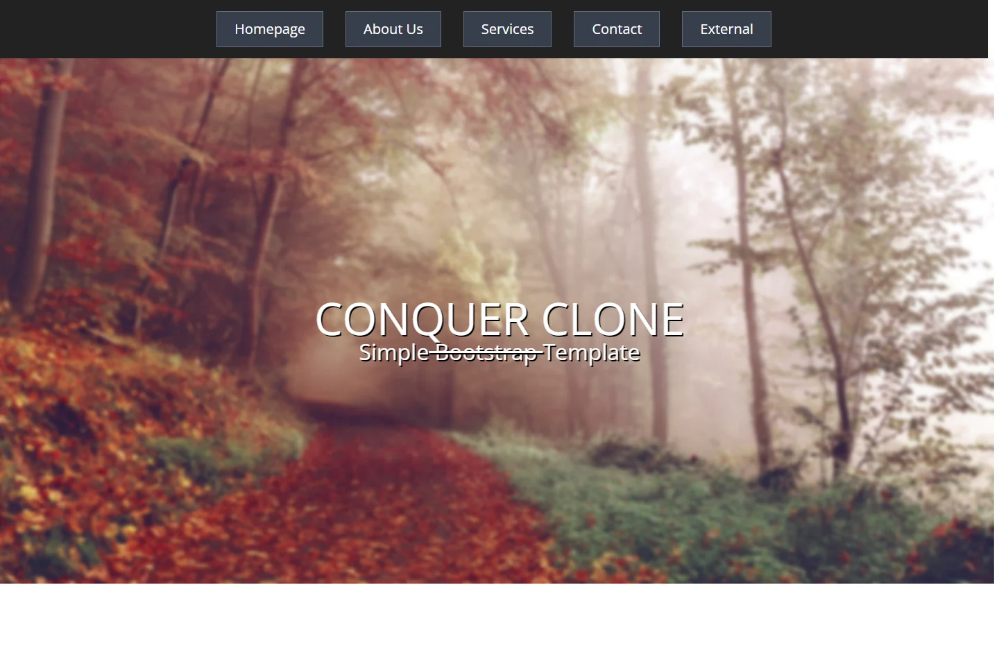 Conquer landing page recreation homepage